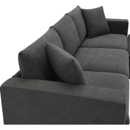 100.4x64.6" Modern Sectional Sofa,L-shaped Couch Set with 2 Free pillows,4-seat Polyester Fabric Couch Set with Convertible Ottoman for Living Room, Apartment, Office,4 Colors