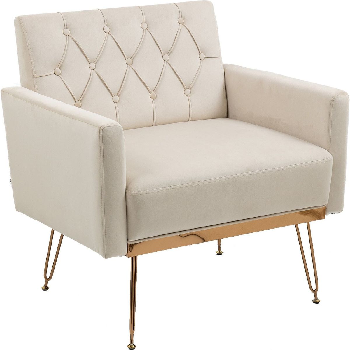 Accent Chair, leisure single sofa with Rose Golden feet