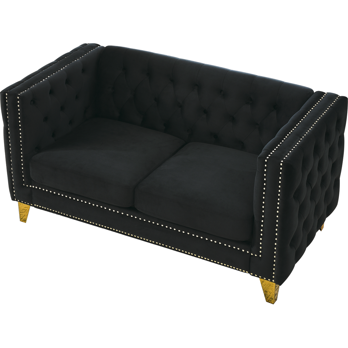 3-seater + 2-seater Combination sofa.BLACK VELVET