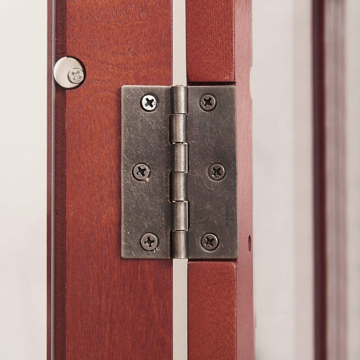 2 Doors Curio Cabinet with Tempered Glass Doors, Curio Cabinets with Mirrored Back Panel and Adjustable Shelves, Lighted Display Cabinet for Home, Office Light Bulb Included Cherry