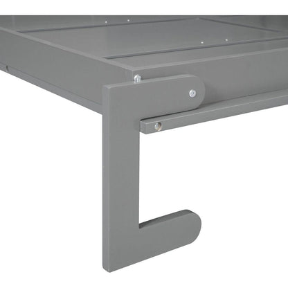 Queen Size Murphy Bed Wall Bed with Cushion,Gray