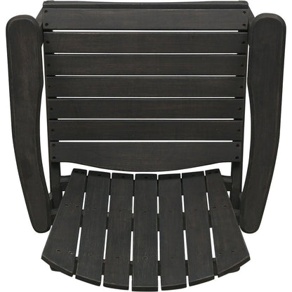Outdoor Weather Resistant Acacia Wood Adirondack Dining Chairs (Set of 2), Dark Gray Finish