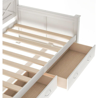 Twin Size Wooden Modern and Rustic Casual Style Daybed, Cream White