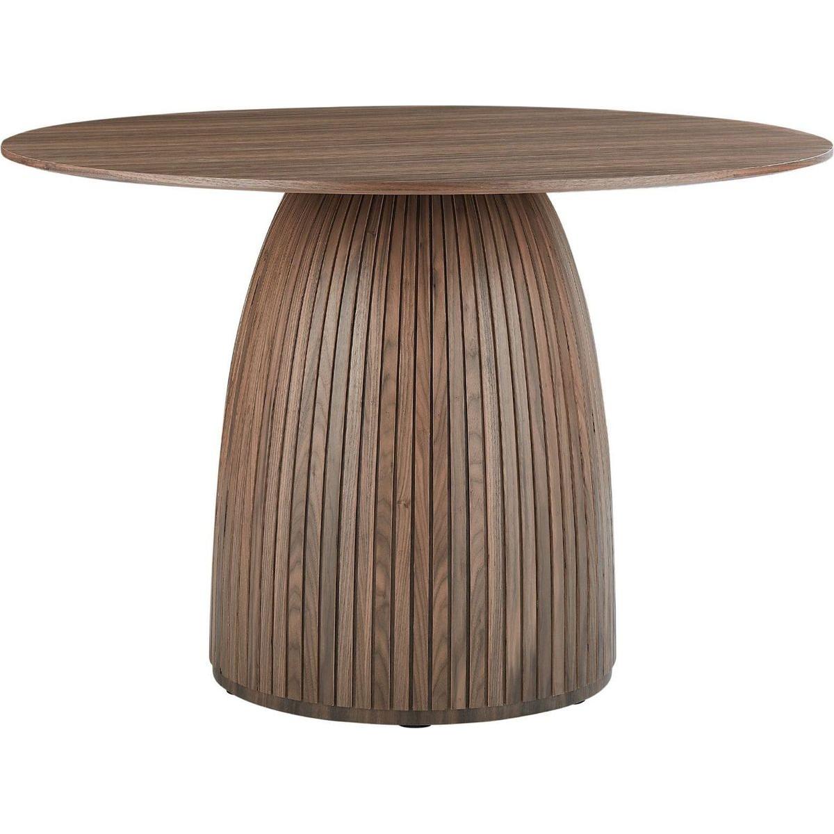 47,24 inch Dining Table for Dining Room 4-6 People Round Dinner Tables Mid-Century Modern Table with Wood Walnut