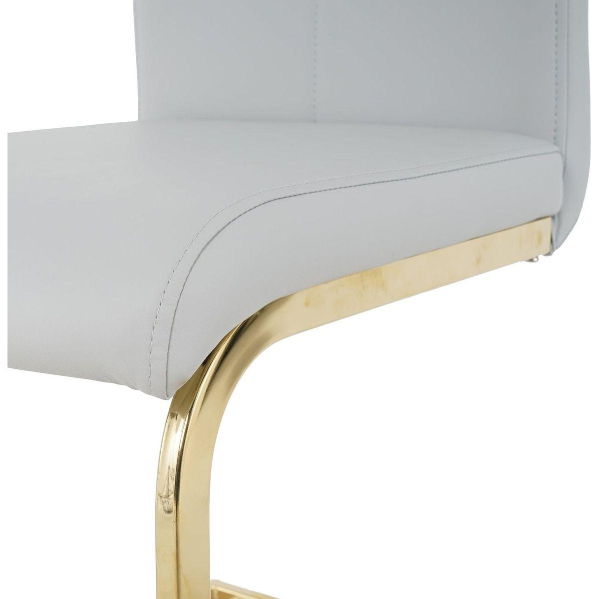 Modern Dining Chairs with Faux Leather Padded Seat Dining Living Room Chairs Upholstered Chair with gold Metal Legs Design for Kitchen, Living, Bedroom, Dining Room Side Chairs Set of 4