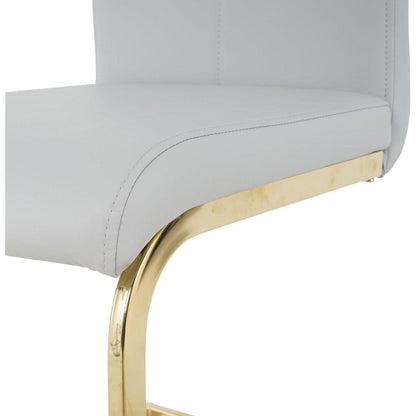 Modern Dining Chairs with Faux Leather Padded Seat Dining Living Room Chairs Upholstered Chair with gold Metal Legs Design for Kitchen, Living, Bedroom, Dining Room Side Chairs Set of 4