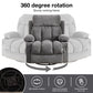 Vanbow.Swinging recliner massage heated sofa, with USB and 2 cup holders in side pockets, Package A and B (gray velvet)