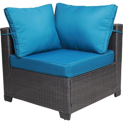 Outdoor Garden Patio Furniture 7-Piece PE Rattan Wicker Cushioned Sofa Sets and Coffee Table, patio furniture set;outdoor couch;outdoor couch patio furniture;outdoor sofa;patio couch