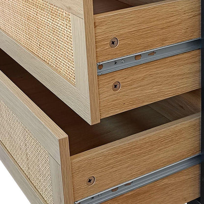 59.06"6-Drawers Rattan Storage Cabinet Rattan Drawer,for Bedroom,Living Room,Natural