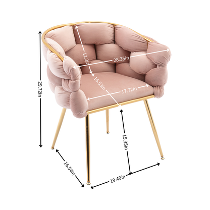 Luxury modern simple leisure velvet single sofa chair bedroom lazy person household dresser stool manicure table back chair pink