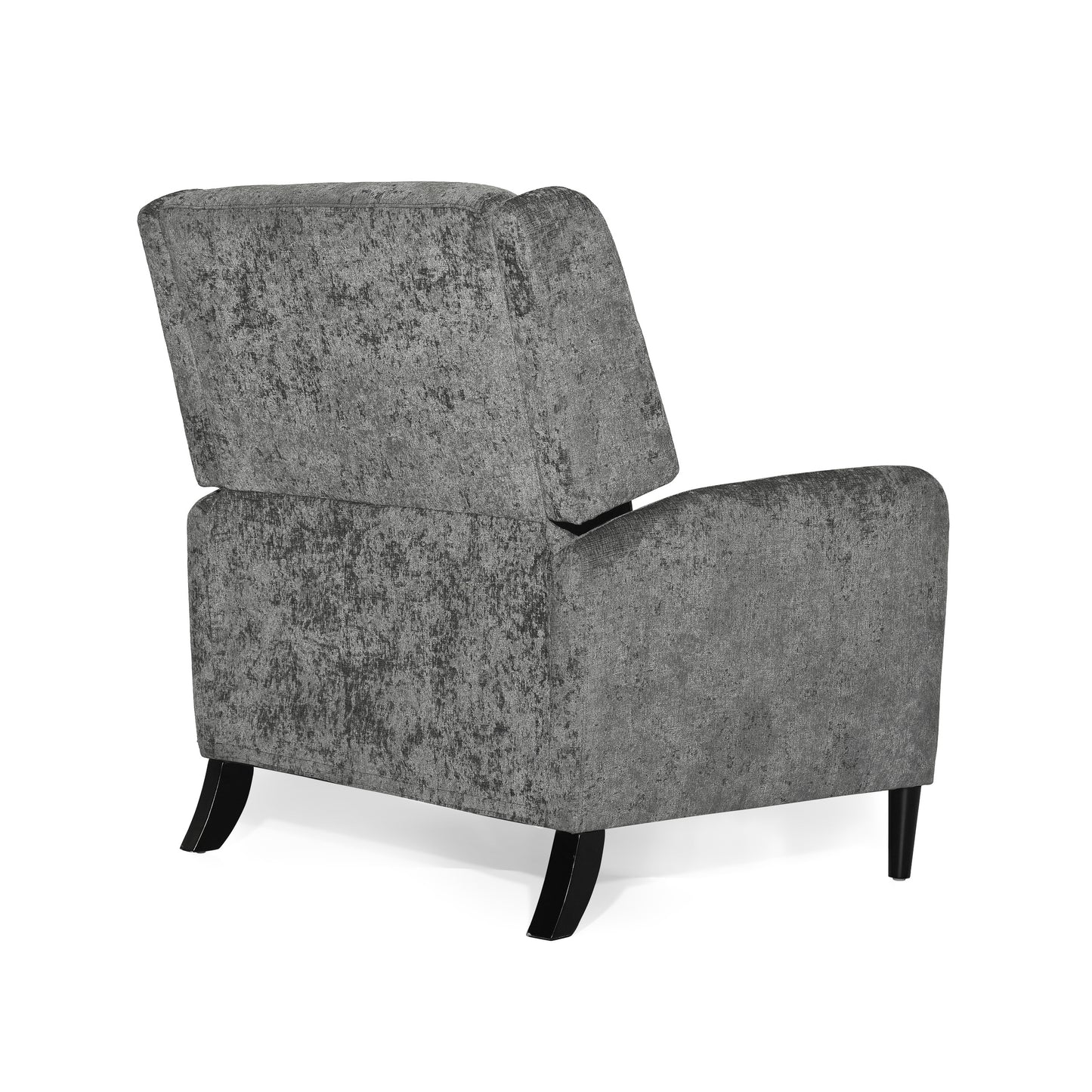 Oversized Textured Fabric Pushback Recliner, Gray and Dark Brown