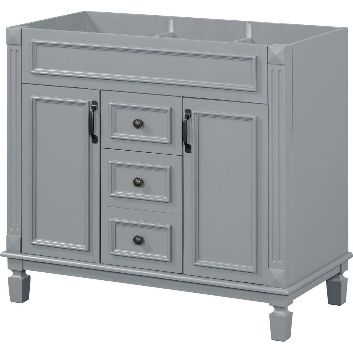 36" Bathroom Vanity without Top Sink, Cabinet only, Modern Bathroom Storage Cabinet with 2 Soft Closing Doors and 2 Drawers(NOT INCLUDE BASIN SINK)