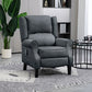 Vibrating Massage Recliner Chair for Living Room, Reclining Wingback Single Sofa with Heat, Linen Fabric Push Back Accent Chair with Footrest, Side Pocket, Charcoal Gray