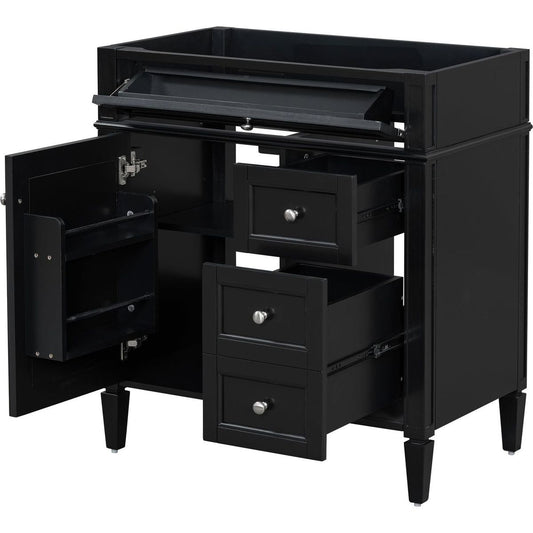 30'' Bathroom Vanity without Top Sink, Modern Bathroom Storage Cabinet with 2 Drawers and a Tip-out Drawer (NOT INCLUDE BASIN)