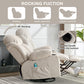 Swinging recliner massage heated sofa, with USB and 2 cup holders in side pockets, PackageA+B (BEIGE)