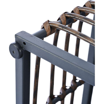 Modern Minimalist 7-Piece Metal Patio Sectional Sofa Set, All-Weather Garden Conversational Furniture Set with Thick Cushions and Coffee Table for Indoor Outdoor, Gray