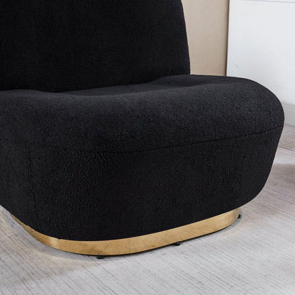 Modern Velvet Swivel Accent Chair, Swivel Barrel Chair with Gold Finish Stainless Steel Base