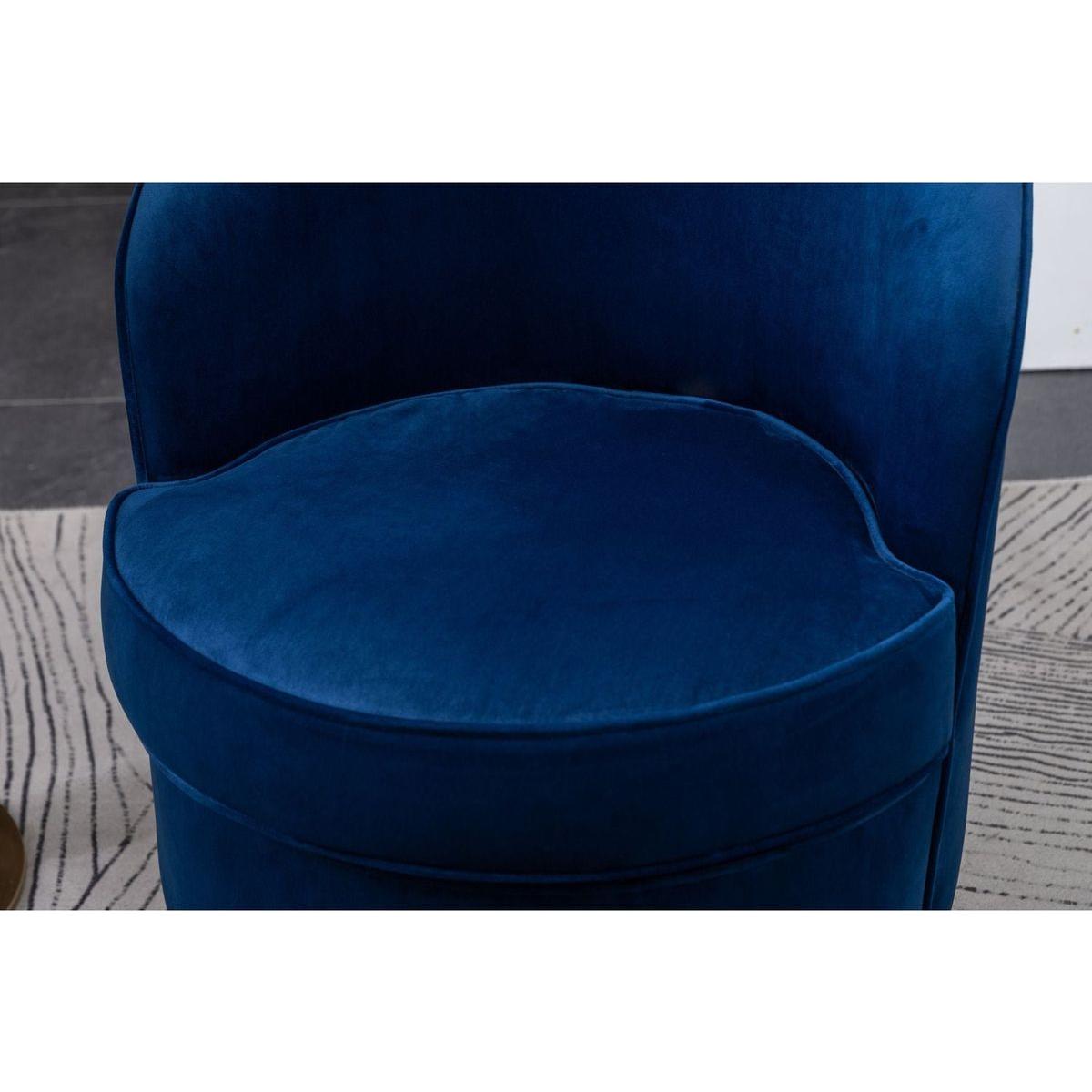Wania Contemporary Velvet Swivel Chair, Blue