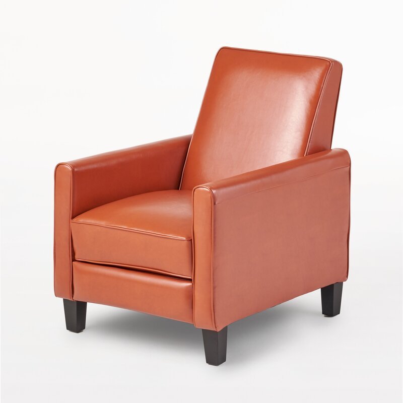 Recliner Push Back Chair for Elegant Home Decor Orange