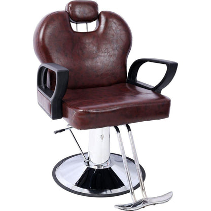 Artist hand Hair Stylist All Purpose Barber Chair for Barbershop Salon Chair,Heavy Duty Hydraulic Barber Chair Spa Furniture Shampoo Reclining Extra Wider Seat Beauty Hair Salon Equipment, brown