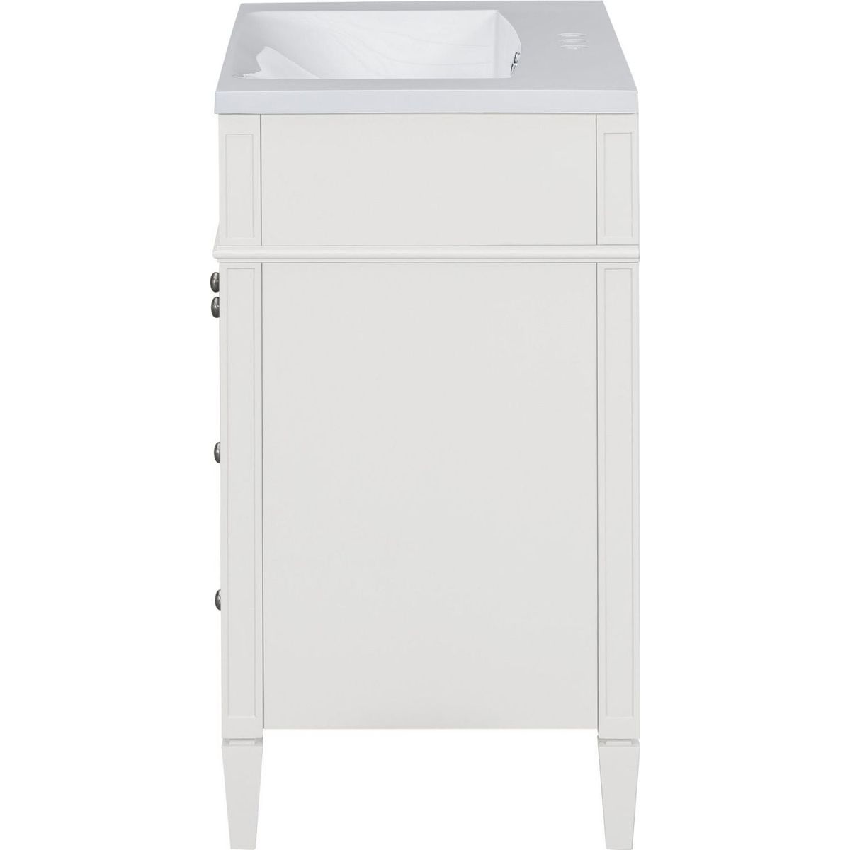 30" Bathroom Vanity with Top Sink, Modern Bathroom Storage Cabinet with 2 Drawers and a Tip-out Drawer, Single Sink Bathroom Vanity