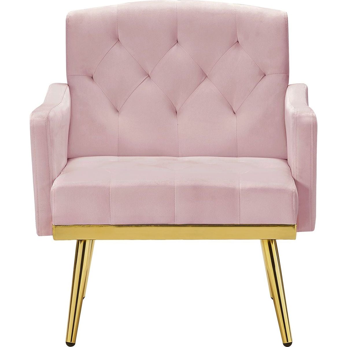PINK velvet armchair with metal legs