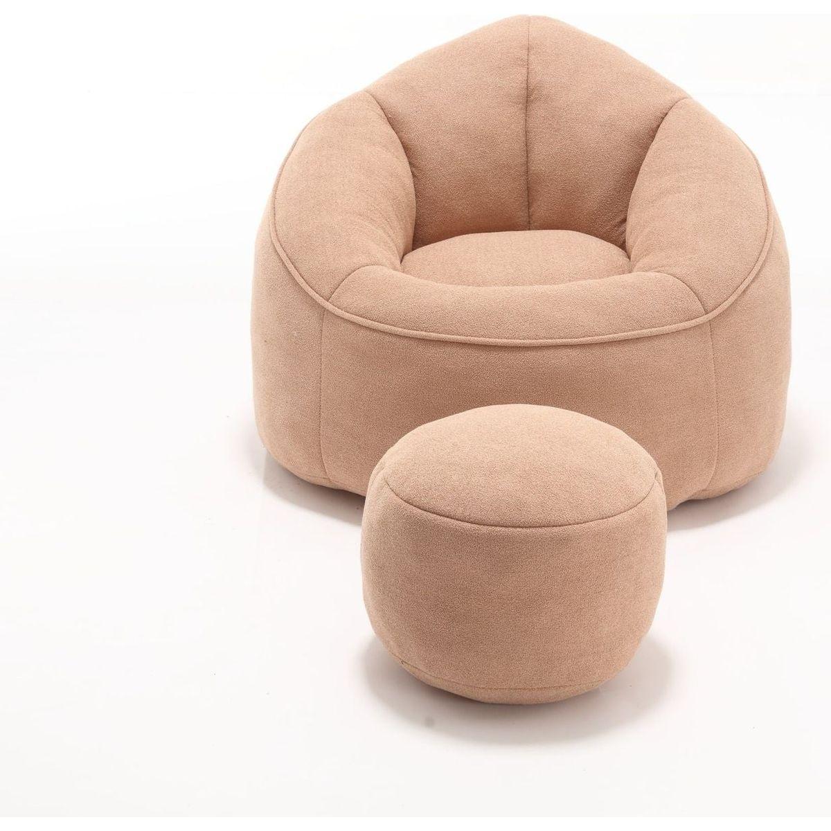 Bedding Bean Bag Sofa Chair High Pressure Foam Bean Bag Chair Adult Material with Padded Foam Padding Compressed Bean Bag With Footrest