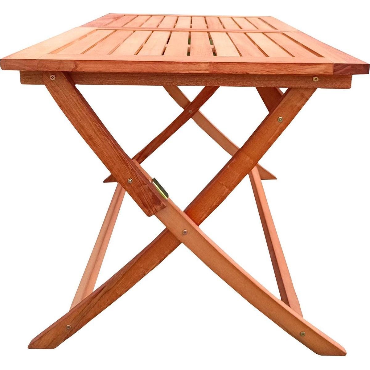 Foldable Patio Dining Set, 4 Folding Chairs & 1 Dining Table, Indoor and outdoor universal,Teak