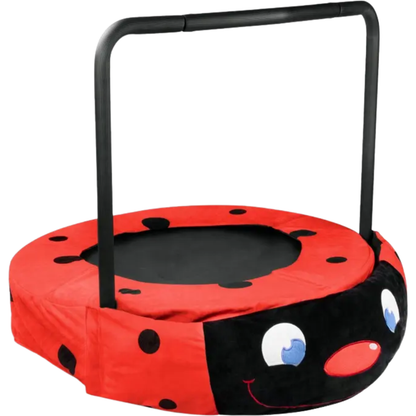 XTP003 Assembled children's trampoline happy expression outdoor and indoor dual-use ladybug black and red foldable iron tube for kids age 3 - 7