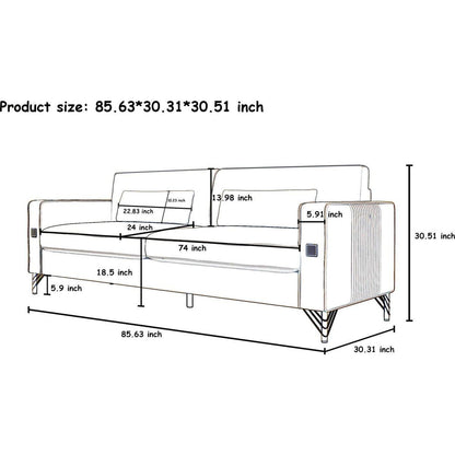 FX-P18-RG2(SOFA) Luxury Emerald Green Velvet Sofa with Gold Accents - Modern 3-Seat Couch with Plush Cushions, Perfect for Living Room and Office Decor
