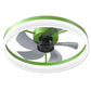 Ceiling Fans with Lights Dimmable LED Embedded installation of thin modern ceiling fans(Green)