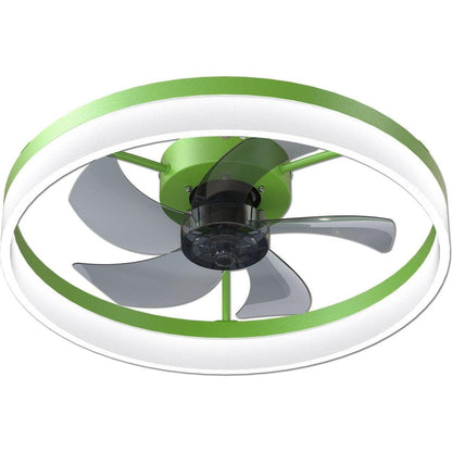 Ceiling Fans with Lights Dimmable LED Embedded installation of thin modern ceiling fans(Green)