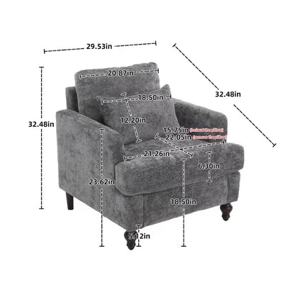 Wood Frame Armchair, Modern Accent Chair Lounge Chair for Living Room