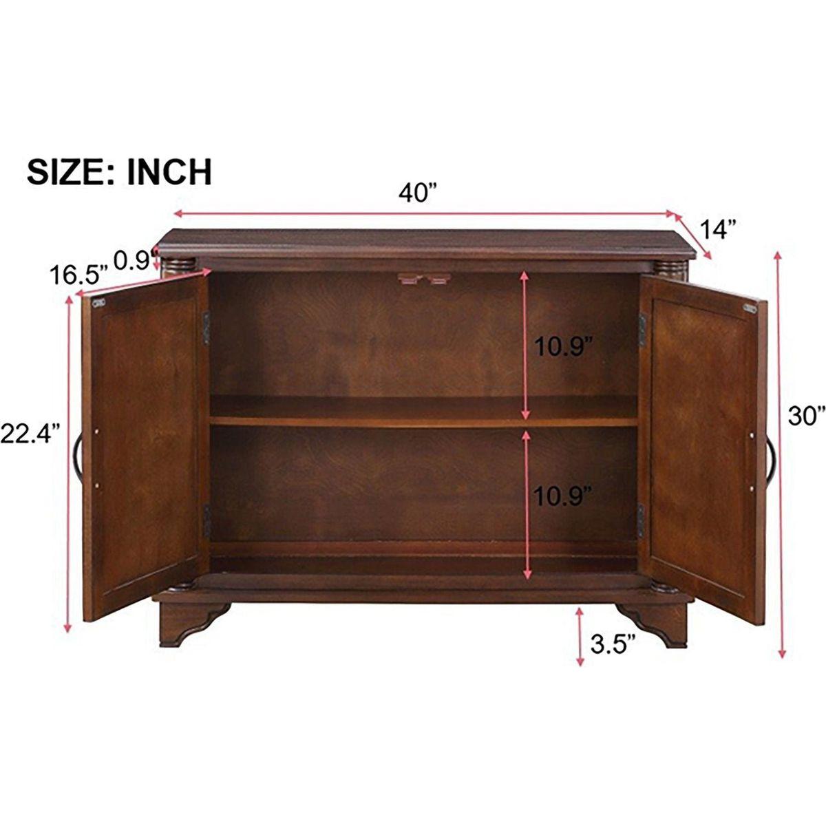 40" Console Table with Storage Shelf, Retro Entryway Table with Adjustable Storage Shelf, Sofa Couch Table for Hallway, Entry Way, Living Room, Foyer, Light Espresso