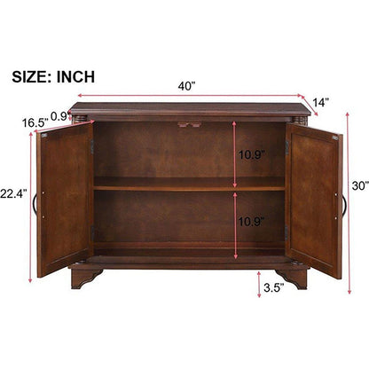 40" Console Table with Storage Shelf, Retro Entryway Table with Adjustable Storage Shelf, Sofa Couch Table for Hallway, Entry Way, Living Room, Foyer, Light Espresso