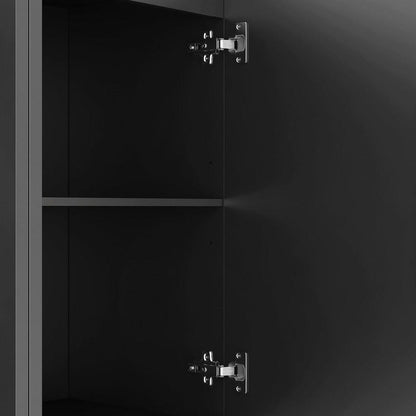 White Modern Buffet Cabinet with Storage, Fluted Sideboard Large Buffet with Adjustable Shelves, Credenza, Accent Cabinet Console Table