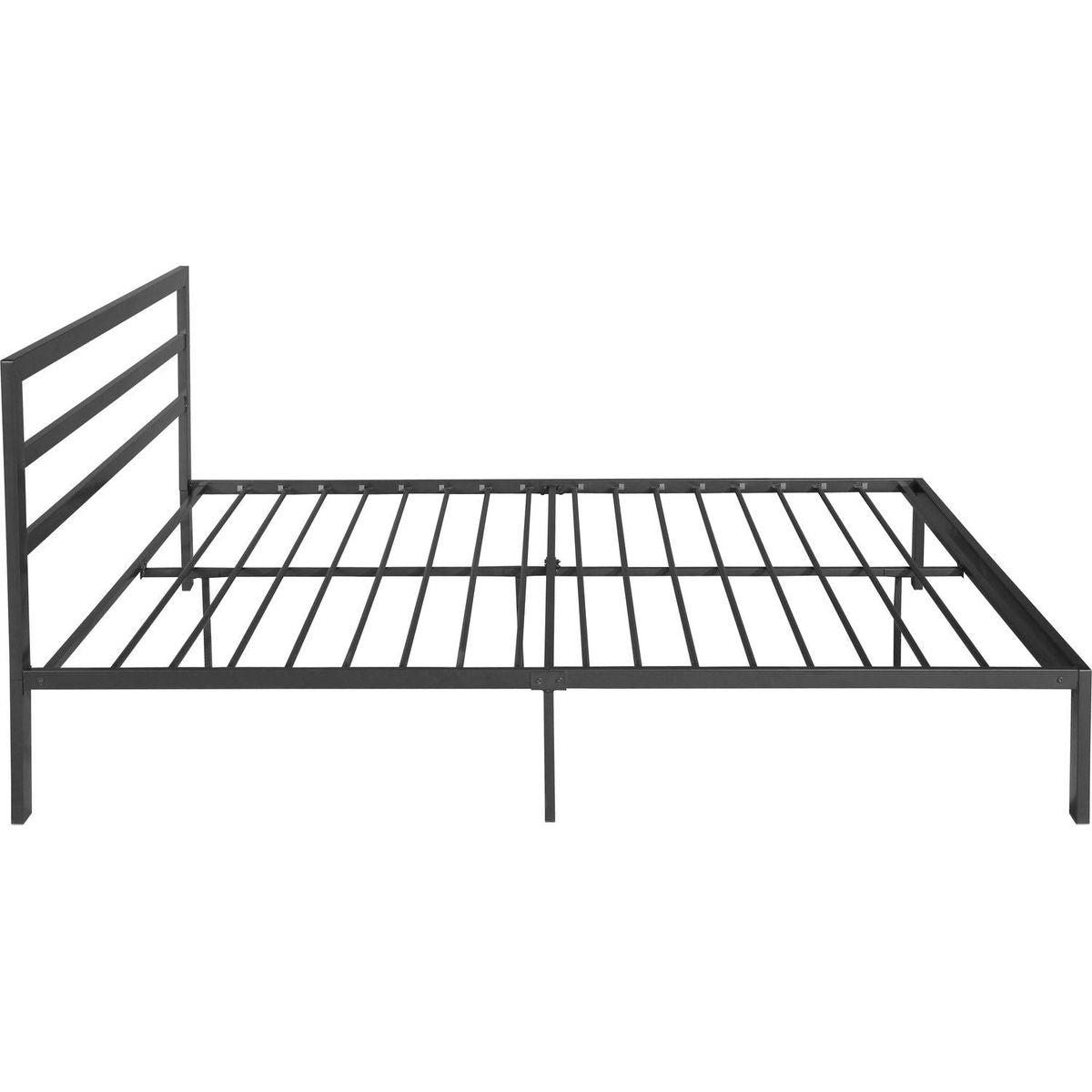 Queen Size Metal Bed Frame with Headboard Charcoal Grey