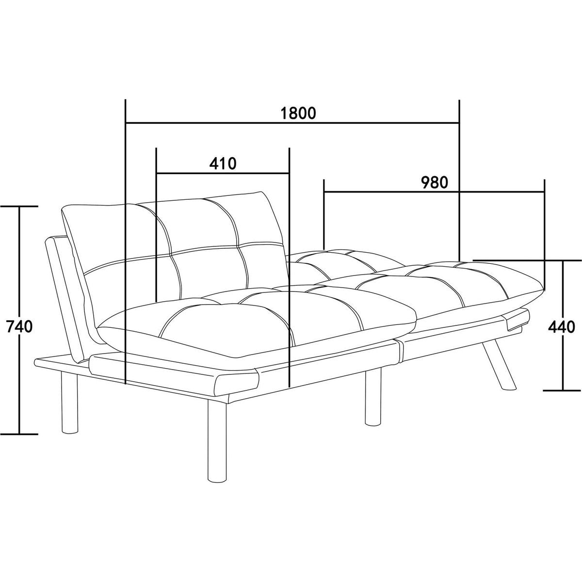 Black Convertible Folding Modern sofa Bed