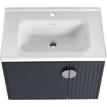 28 Inch Bathroom Vanity with Ceramic Sink, For Small Bathroom, Bathroom Vanity with Soft Close Door