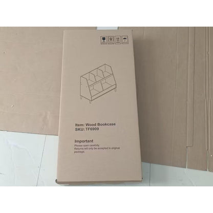 Kids Bookshelf and Toy Organizer, 5 Cubbies Wooden Open Bookcase, 2-Tier Baby Storage Display Organizer with Legs, Free Standing for Playing Room, Bedroom, Nursery, Classroom, White