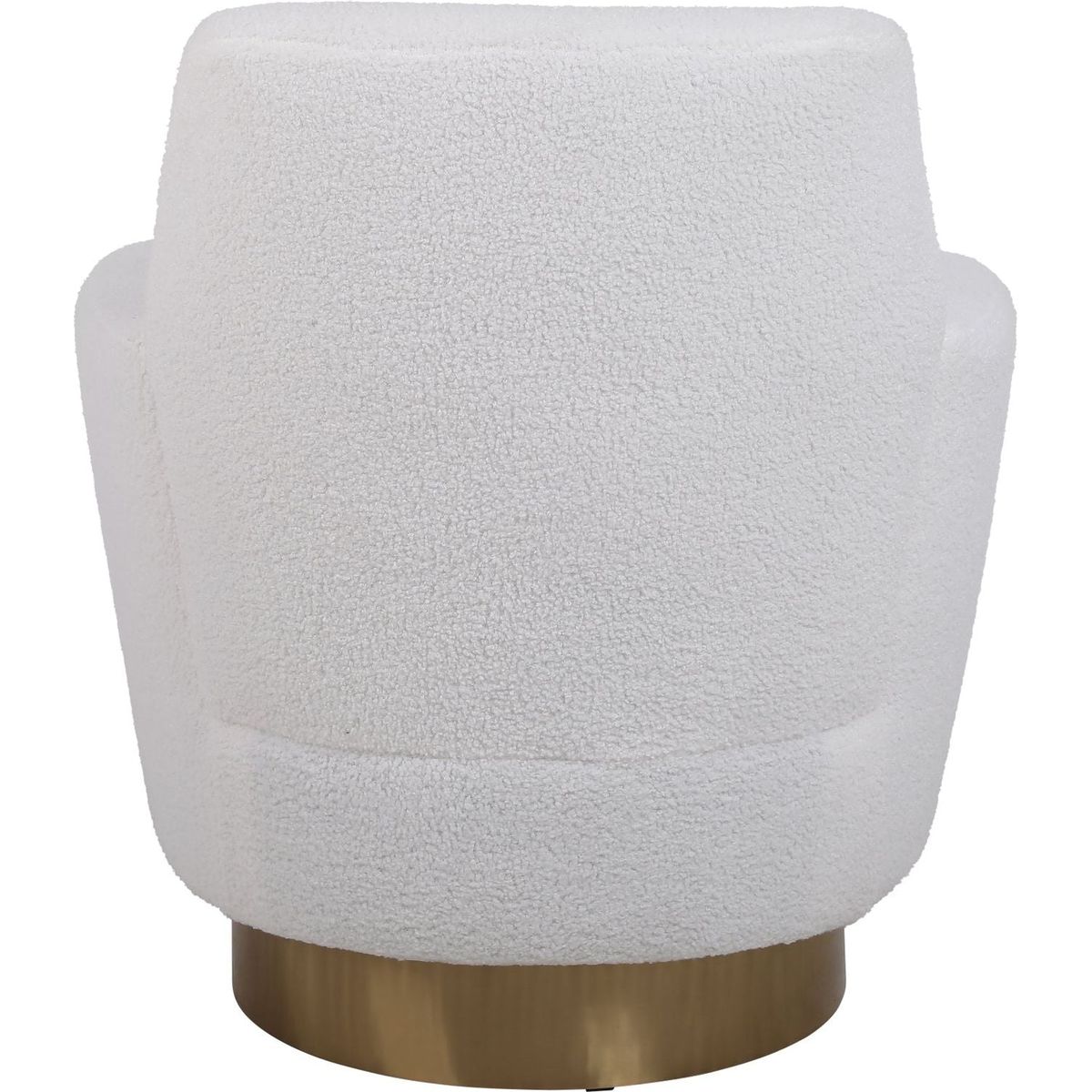 Teddy Swivel Barrel Chair, Swivel Accent Chairs Armchair for Living Room, Reading Chairs for Bedroom Comfy, Round Barrel Chairs with Gold Stainless Steel Base (Ivory)