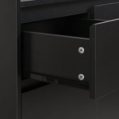 Sleek and Contemporary Shoe Cabinet with Adjustable Shelves, Minimalist Home Organizer with Solid Wood Legs, Storage Sideboard for Entryway, Living Room, Black