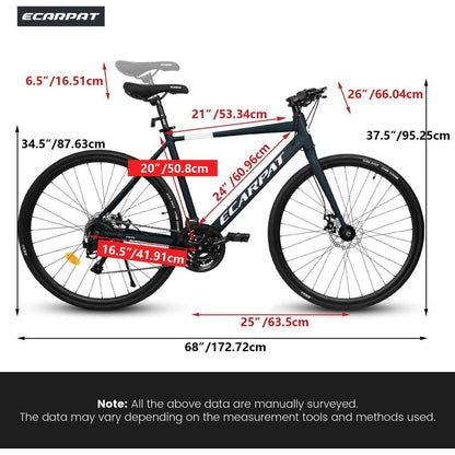 700C Road Bike 21 Speed, Suspension Fork, Disc Brakes, Men's Women's Road Bike