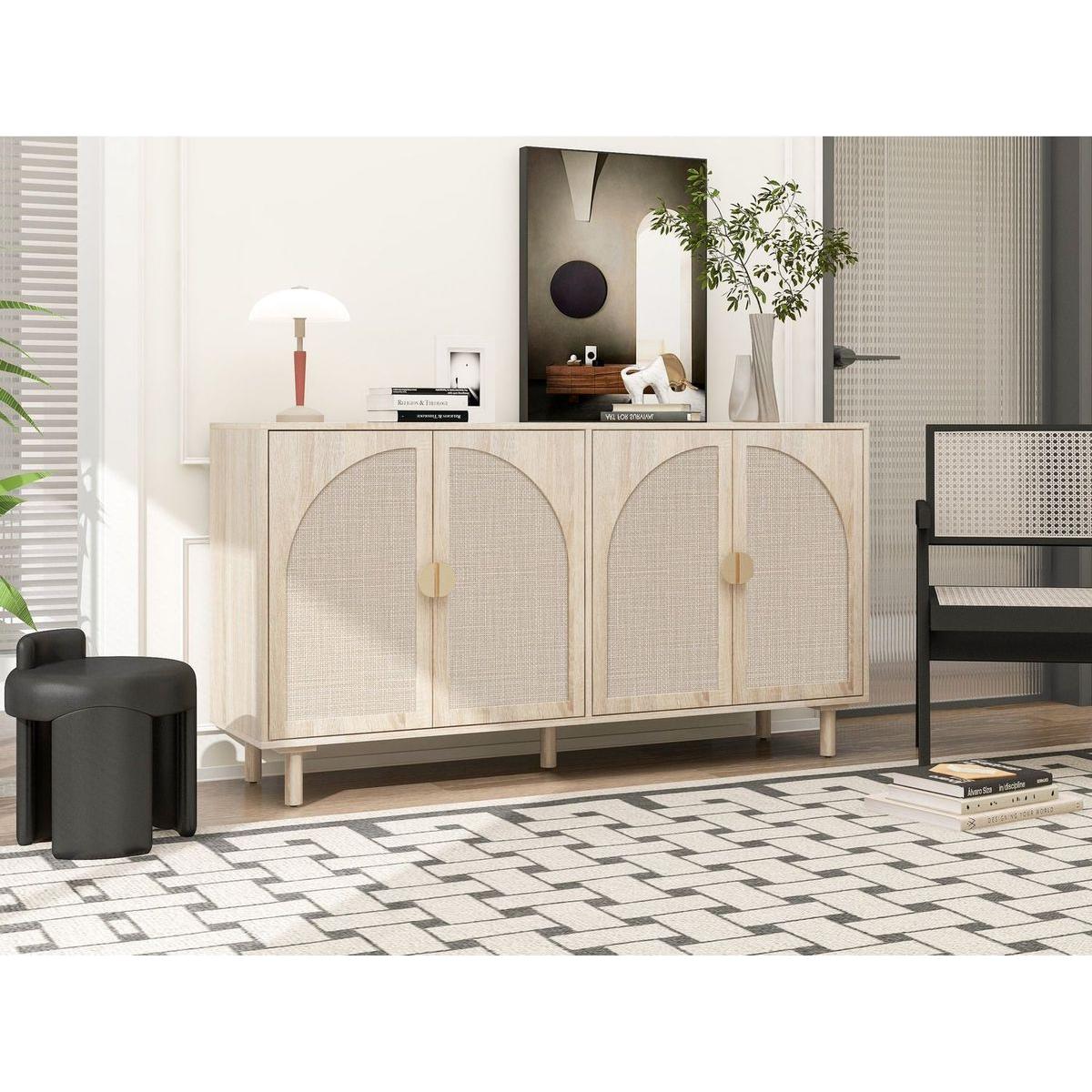 4 Door Cabinet, Suitable for Bedroom, Living Room, Study