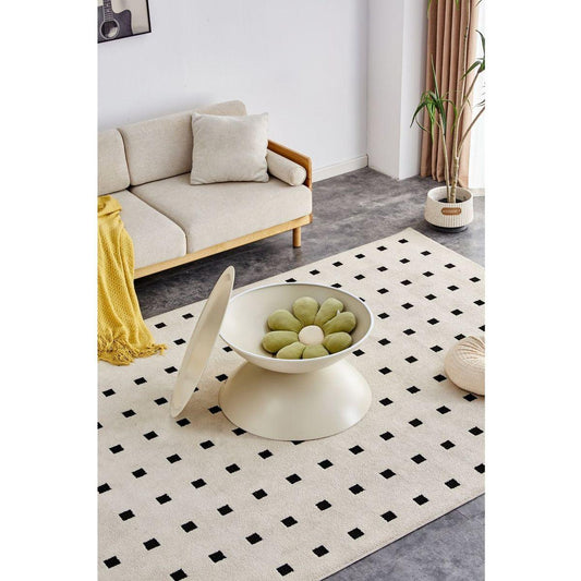 MILK WHITE coffee round tables with STORGE MOVABLE TABLE TOP MULTIFUNCTIONAL END SIDE TABLE