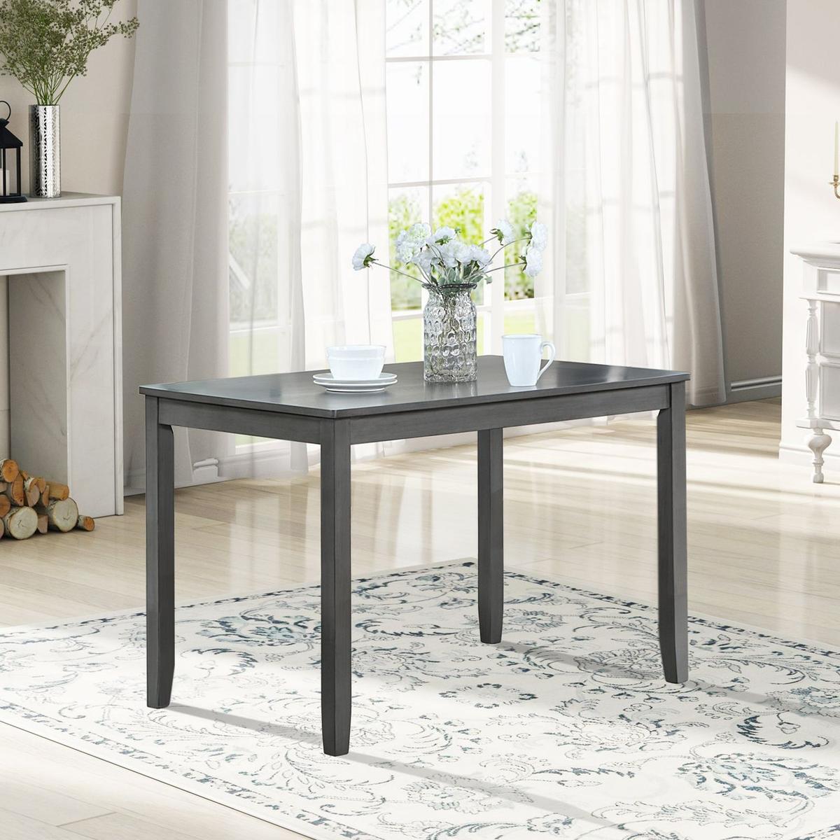 Wooden Dining Rectangular Table, Kitchen Table for Small Space, 4 Person Dining Table, Gray ONLY THE TABLE