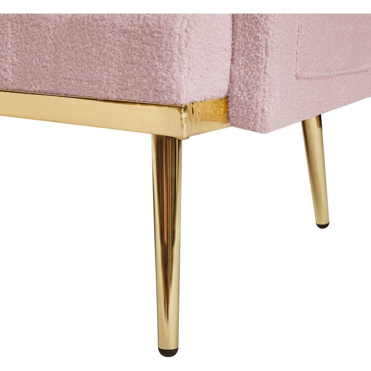 PINK TEDDY FABRIC 2 SEATER SOFA