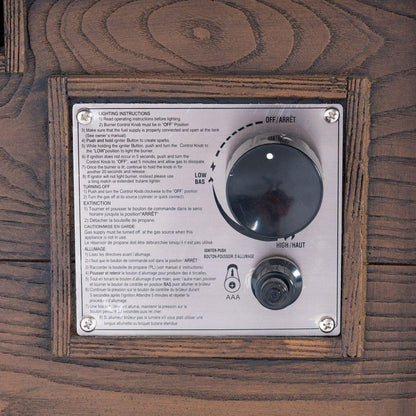 Patio Outdoor 24" H x 32" W Square Gas Burning Concrete Fire Pit Wood Pattern - Brown - 40,000 BTU