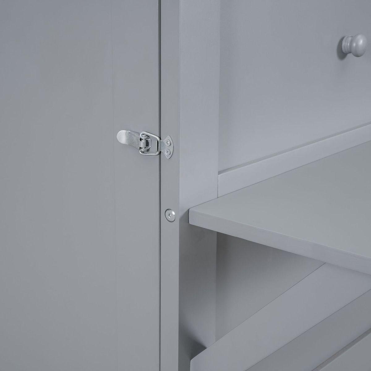 Full Size Murphy Bed with USB Port and removable Shelves on Each Side,Gray