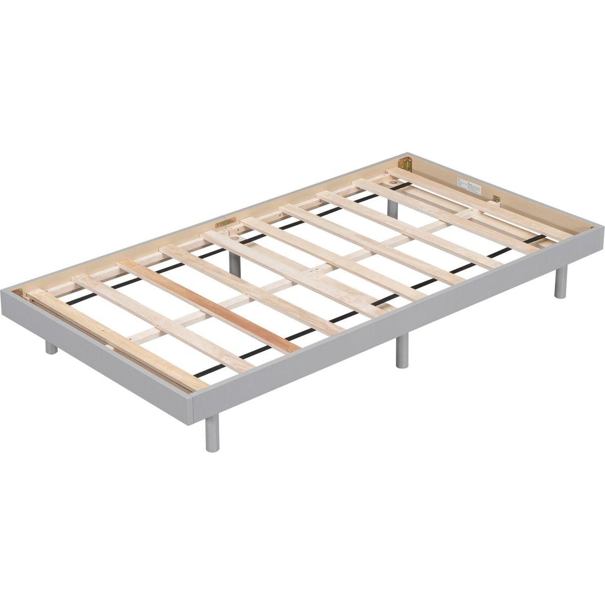 Modern Design Twin Size Floating Platform Bed Frame for Grey Color